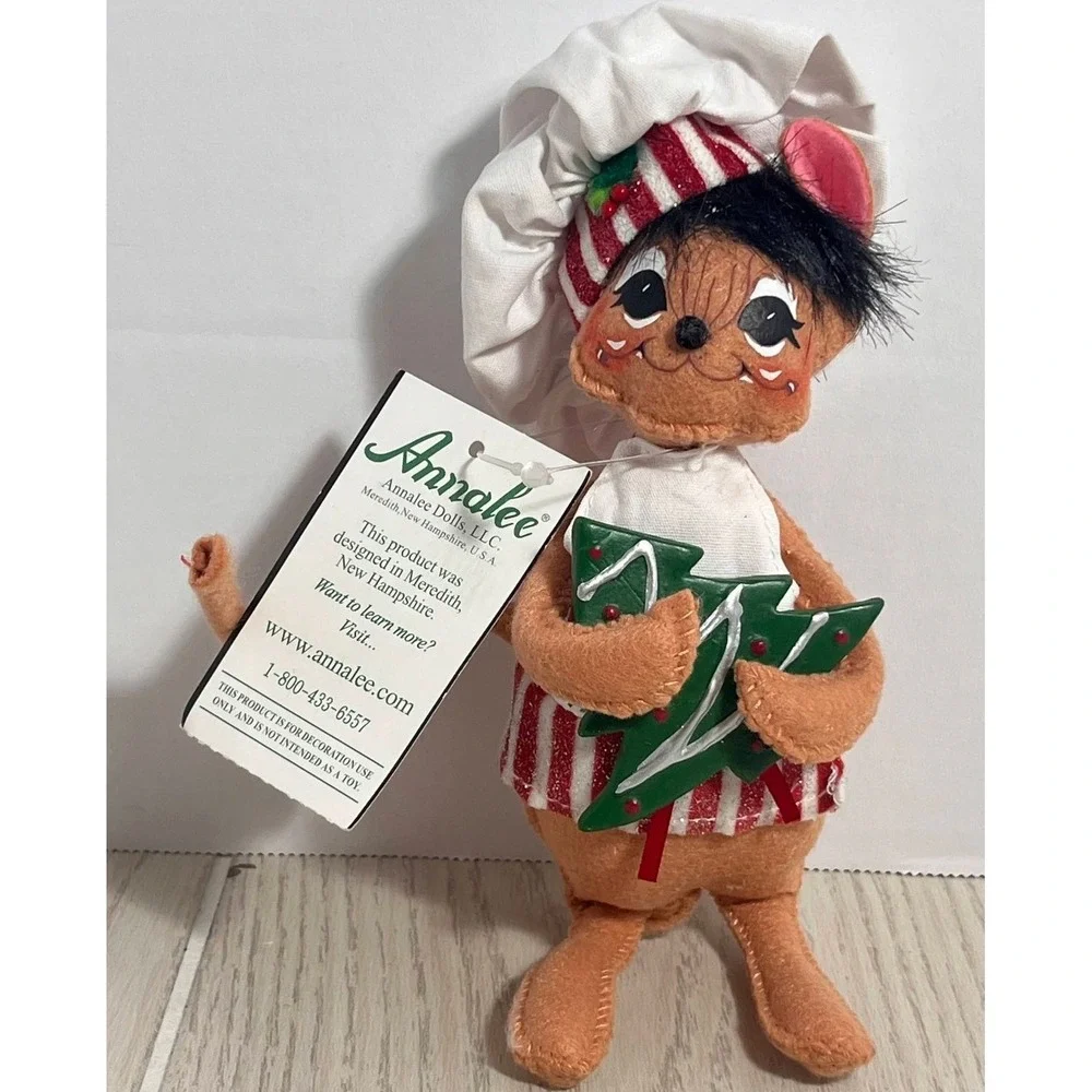Annalee Shimmermint Chef Mouse Christmas Felt Doll Figure 600411 Tree cookie
